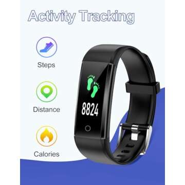 GRV Fitness Tracker Non Bluetooth Fitness Watch No App No Phone Required Waterproof Pedometer Watch ...