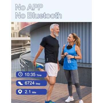 GRV Waterproof Fitness Tracker - No Apps, User-Friendly Watch