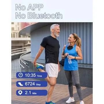 GRV Waterproof Fitness Tracker - No Apps, User-Friendly Watch