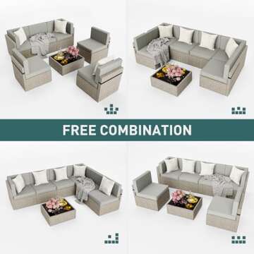 Pamapic 7-Piece Outdoor Sectional Furniture Set