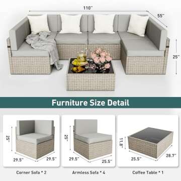 Pamapic 7-Piece Outdoor Sectional Furniture Set