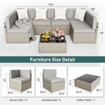 Pamapic 7-Piece Outdoor Sectional Furniture Set