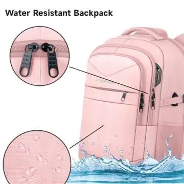 Lapsouno Light Pink TSA Laptop Backpack for Women