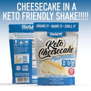 Giant Sports Keto Cheesecake Shake Mix - Delicious Low Carb