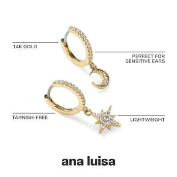 Elegant Ana Luisa Celeste Huggie Earrings for All Occasions