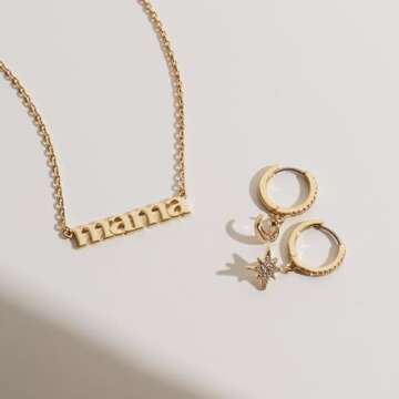 Ana Luisa Celeste Crescent Moon Huggie Hoops - 14K Gold Plated - Sparkling Celestial Earrings with Cubic Zirconia - Hypoallergenic, Water-Resistant & Tarnish-Free, Star and Moon Charm Earrings