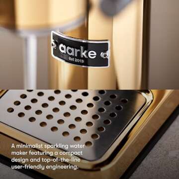 aarke - Carbonator III Premium Carbonator/Sparkling & Seltzer Water Maker with PET Bottle (Brass)