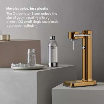 aarke - Carbonator III Premium Carbonator/Sparkling & Seltzer Water Maker with PET Bottle (Brass)
