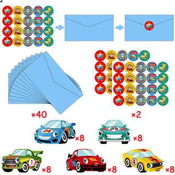 123 Pcs Valentine Boxes for Kids, Racing Car Valentines Day Cards Kit for Kids and Mailbox for Classroom Exchange Greeting Favors Activities Decorations for Classroom Kindergarten Home