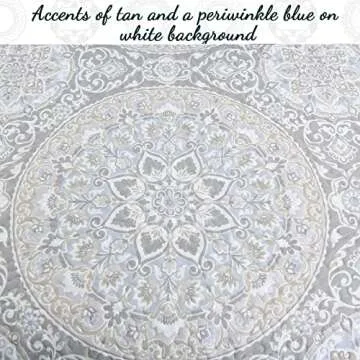 Cozy Line Home Fashions Medallion Floral Reversible Bedding Quilt Set, Lightweight Bedspread Coverlet for All Seasons (Grey Venetia, Queen - 3 Piece)