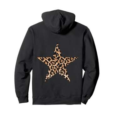 Trendy Leopard Print Y2K Star Pullover Hoodie for All
