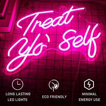 Gamerneon Treat Yourself Pink Neon LED Sign for Home
