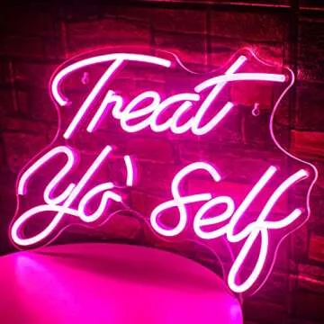 Gamerneon Treat Yourself Pink Neon LED Sign for Home