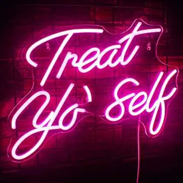 Gamerneon Treat Yourself Pink Neon LED Sign for Home