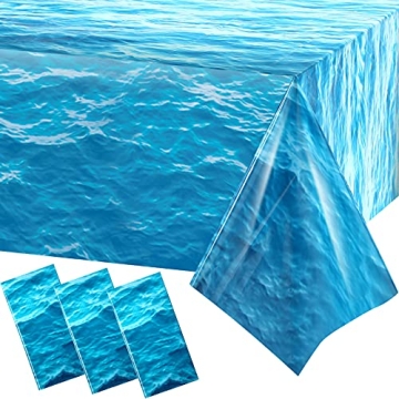 Irenare Ocean Waves Plastic Tablecloths for Parties