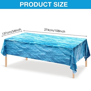 Irenare Ocean Waves Plastic Tablecloths for Parties