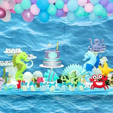 Irenare Ocean Waves Plastic Tablecloths for Parties