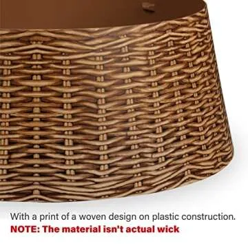 Tree Nest Christmas Live/Artificial Christmas Plastic Weaved Basket Design Tree Stand Collar Skirt Decoration, Brown, Large