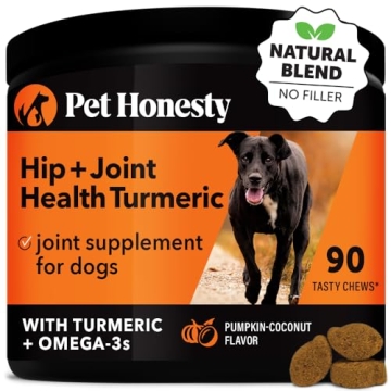 Pet Honesty Hip & Joint Turmeric Health - Joint Supplement for Dogs, Omega-3 Fish Oil, Turmeric Supp...