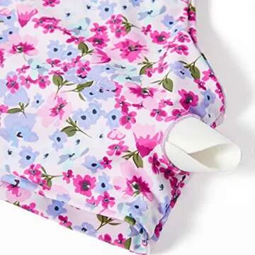 MOOSLOVER Women One Shoulder High Waisted Bikini Tie High Cut Two Piece Swimsuits(XL,Pink White Flower-8)