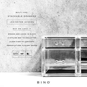 BINO | 5-Drawer Makeup Organizer, Lexington Avenue | THE MANHATTAN SERIES | Modular Design Storage D...