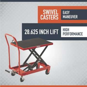 Ironton Hydraulic Table Cart - 500-Lb Capacity and Lift