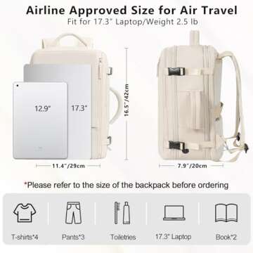 Snoffic Travel Backpack for Women, Large Carry On Backpack for Travel, Waterproof Backpack Personal ...