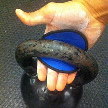 GymPaws PRO Original Alternative to Workout Gloves - Real Leather - 4 Finger Loop Sweat Proof Backing - Washable - Dryable - Unisex for Men or Women (Blue Steel)