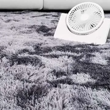 YOBATH Fluffy Shag Area Rugs 5x7 for Living Room Bedroom, Soft Fuzzy Shaggy Carpet Rugs for Girls Boys Kids Indoor Floor Nursery Home Decor, Dark Grey