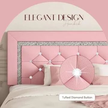 Stylish HOMBCK Pink Twin Bed Frame for Girls