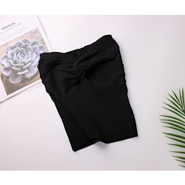 Chic Meladyan Twist Knot Tube Top for Women - Black