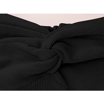 Chic Meladyan Twist Knot Tube Top for Women - Black