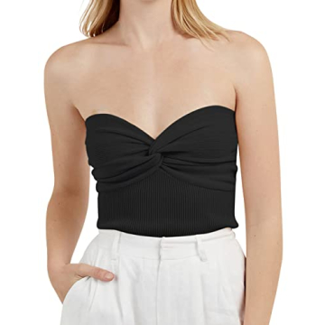 Chic Meladyan Twist Knot Tube Top for Women - Black