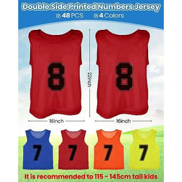 Suhine 48 Pieces Soccer Vests for Youth Sports Team