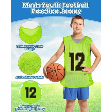 Suhine 48 Pieces Soccer Vests for Youth Sports Team