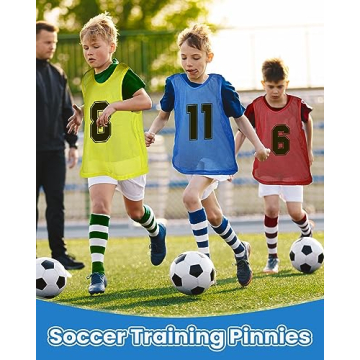 Suhine 48 Pieces Soccer Vests for Youth Sports Team