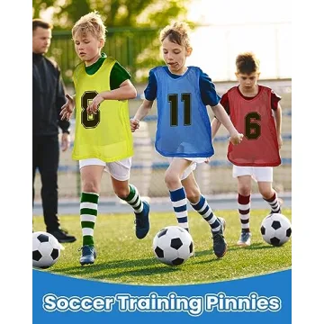 Suhine 48 Pieces Soccer Vests for Youth Sports Team