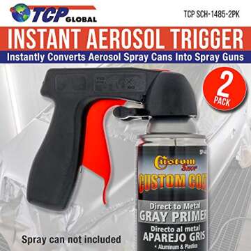 Instant Aerosol Trigger Handle - Ergonomic Spray Can Accessory, Pack of 2