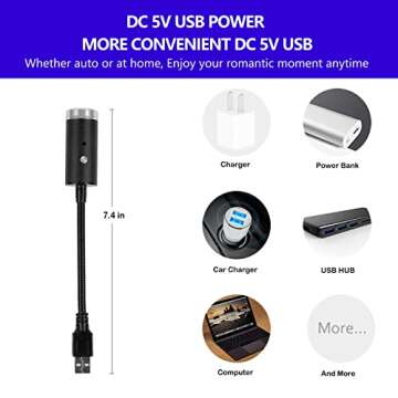 USB Star Night Light Projector, 9 Functional Modes & 24 Lighting Effects, Sound Activated Strobe, Adjustable Romantic Decorations Special Night Light for Room Car Home Bedroom Party Hotel (Blue&Red)