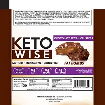 Keto Wise Fat Bombs Chocolate Pecan Cluster 16 Packs
