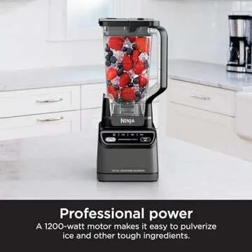 Ninja BR201AMZ Professional Blender 2.0, 1200 Watts, Auto-iQ Program, Total Crushing Blades, 72-oz. Pitcher, 4 Manual Speeds for Smoothies, Shakes, and Frozen Drinks, Dishwasher-Safe Parts, Dark Grey