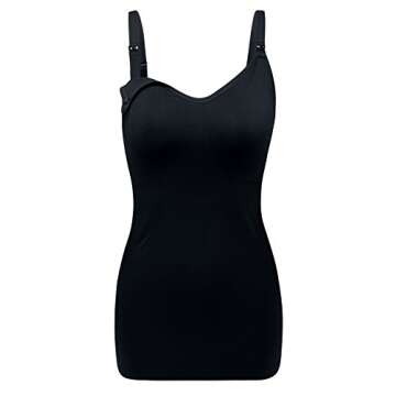 DAISITY Womens Maternity Nursing Tank Cami for Breastfeeding with Adjustable Straps