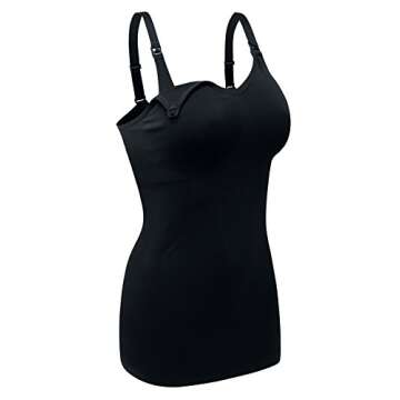 DAISITY Womens Maternity Nursing Tank Cami for Breastfeeding with Adjustable Straps