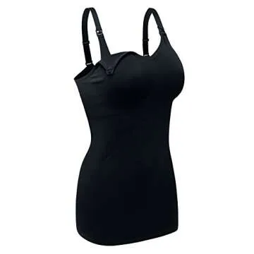 DAISITY Women's Maternity Nursing Tank Cami - Adjustable Comfort