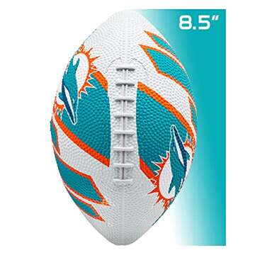 Franklin Sports NFL Miami Dolphins Football - Youth Football - Mini 8.5" Rubber Ball - Perfect for Kids - Team Logos and Colors
