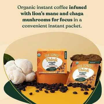 Organic Four Sigmatic Mushroom Coffee Mix for Focus & Wellness