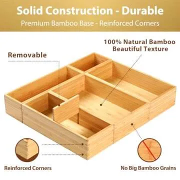 Umilife Drawer Organizer Set - Stylish Bamboo Storage Solution