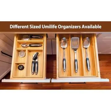 Umilife Drawer Organizer Set - Stylish Bamboo Storage Solution