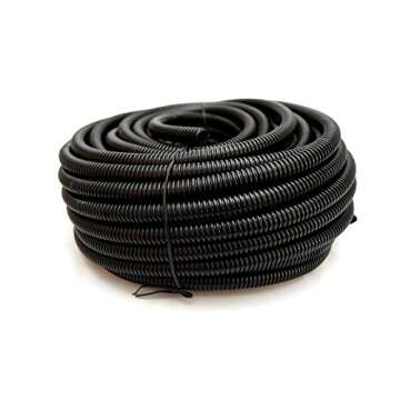 American Terminal Wire Loom Black 100' Feet 3/8" Split Tubing Hose Cover Auto Home Marine