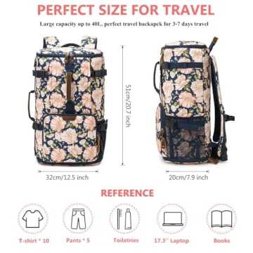 G-FAVOR 40L Carry On Travel Backpack for All Occasions